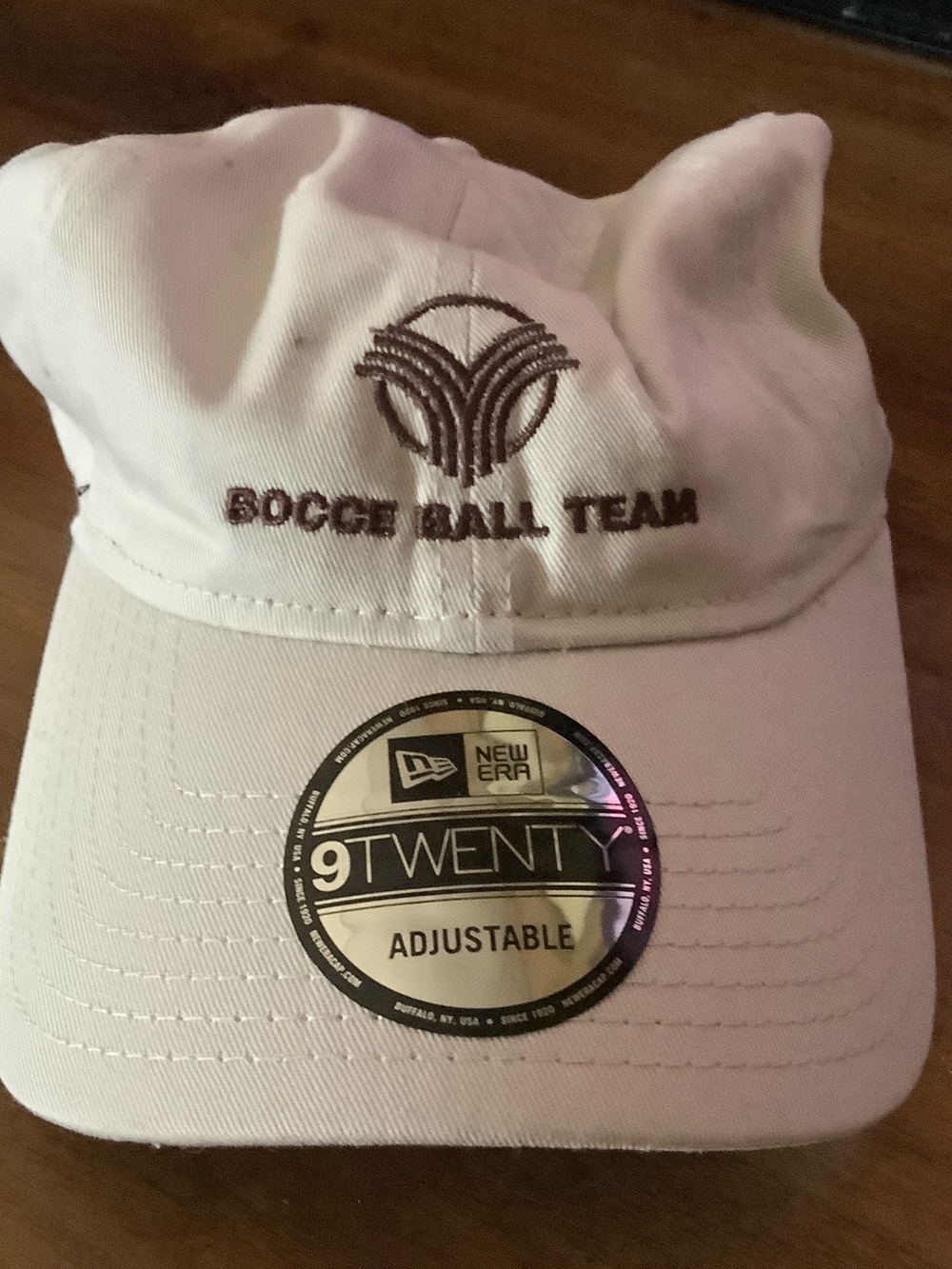 New Era White Soccer Ball Team Embroidered Adjustable Cap